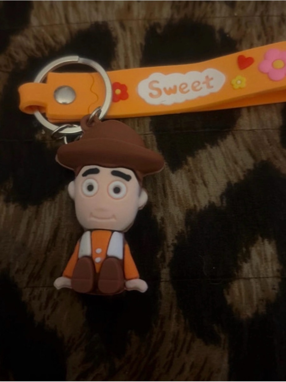 Kids Sweet Orange Cowboy Keychain Toy - Cute Plush-style Figure